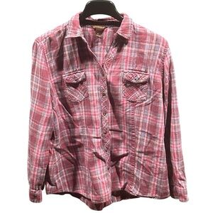 Bit & Bridle Women’s Western Flannel Long Sleeve Button Down Size XL